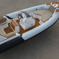 Bateau pneumatique semi-rigide Hypalon en promotion, coque en fibre de verre et PVC, bateau de pêche pour usage fluvial