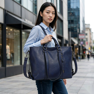 Bolsos Tote de Cuero PU Estilo Retro para Damas, Bolso Cruzado de Cuero Suave para Mujer, Bolsos de Mano Creativos de Color Puro para Compras y Trabajo - Product Image 6