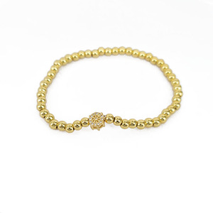 BC1407 — bracelet Mini minimaliste en diamant plaqué or 18k, Micro pavé CZ, ancre de cœur, étoile papillon, breloques à main, en forme de boule, - Product Image 3