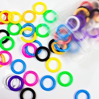 15mm 50mm Bunte Plastik-Buchringe Doppel-Schnappverschluss Loseblatt-Binderinge für DIY-Bastelarbeiten Notizbuch Album
