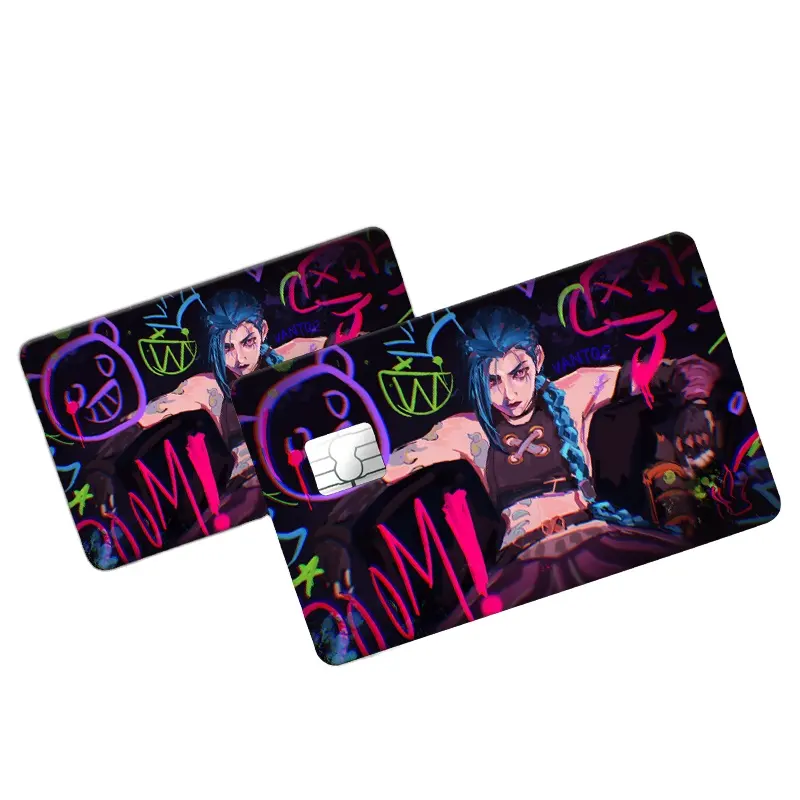 Waterproof PVC Credit Card Vinyl Stickers With Trippy Design For Transportation Key Card Credit Debit Card Skin