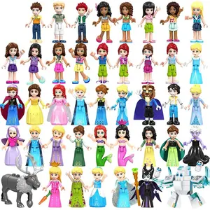 WM – blocs de construction de la série Princess, jouets pour enfants, modèle d'action, Belle bête, Anna, Mulan, Elsa, cendrillon, blanche-neige, Offre Spéciale