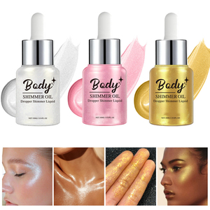 Huile illuminatrice liquide de luxe personnalisée MLM pour le corps, maquillage éclatant pour tout le corps, marque privée OEM cosmétique - Product Image 1
