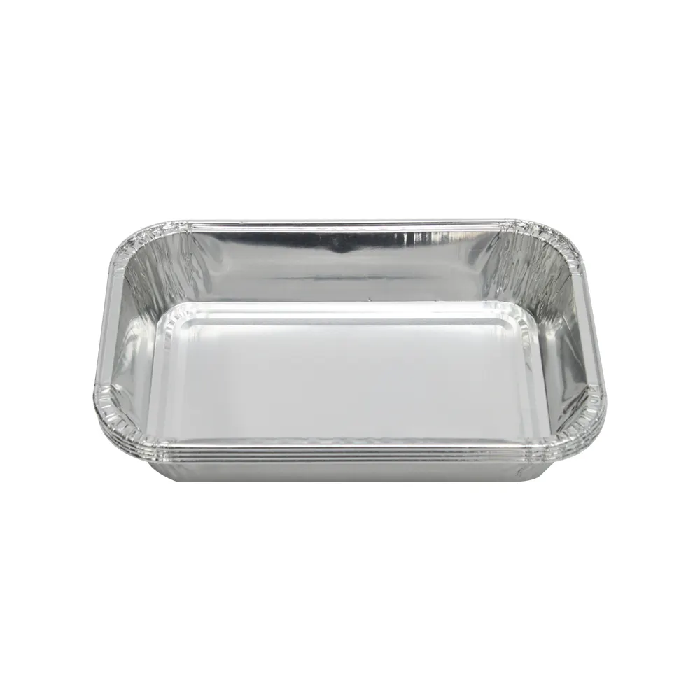 Disposable Rectangular Food Packing Aluminium Foil Container for Airline Food