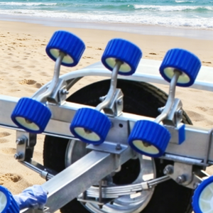 Support de <span class=keywords><strong>remorque</strong></span> de yacht en aluminium marin léger sur mesure, 2 essieux, 4 freins, charge utile maximale 2500 kg, remorquage stable, résistant à l'eau de mer - Product Image 6