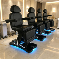 Table de massage électrique professionnelle noire avec 3 ou 4 moteurs, éclairage LED d'ambiance et commande au pied – Meilleure vente