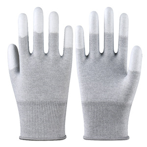 Guantes de Seguridad con Recubrimiento para los Dedos, de Nailon y Cuero PU, Antiestáticos, Transpirables, Antideslizantes, Resistentes al Desgaste, para Uso General en Taller - Product Image 1