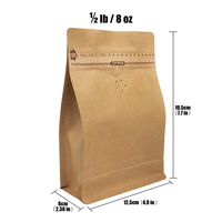 Sacs en papier kraft refermables personnalisés en gros, sacs d'emballage en papier kraft avec feuille d'aluminium anti-graisse pour la restauration rapide, pour le café