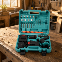 Ensemble d'outils électriques sans fil 21V avec batterie au lithium, en alliage d'aluminium, perceuse, clé à chocs, marteau, pour la rénovation de la maison et la réparation automobile