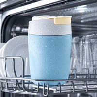 Mug à café noir premium 360 ml avec couvercle double usage, tasse réutilisable pour collections de cadeaux d'entreprise