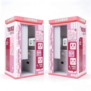 Borne photo automatique en libre-service Paike, photomaton personnalisé rose pour centre commercial - Product Image 6