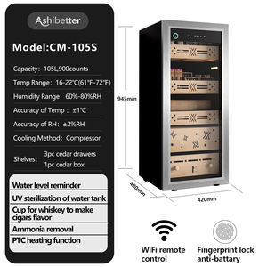 Nevera <span class=keywords><strong>El</strong></span>éctrica Refrigerada para Cigarros y <span class=keywords><strong>Vino</strong></span> con Control Automático de Temperatura y Humedad Constante - Product Image 4