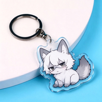 Breloque gravée au laser, double face, paillettes, impression UV, porte-clés transparent personnalisé, porte-clés en acrylique personnalisé, dessin animé, anime