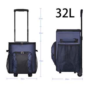 Sac isotherme réutilisable personnalisé 2022, grande capacité 32L, léger, pliable, pour pique-nique, voyage en plein air, sac isotherme à roulettes - Product Image 2