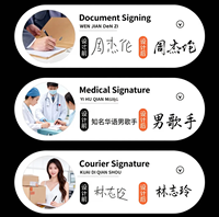 Timbre Flash à Signature Manuscrite, Nom Personnalisé, Pratique, Gravure Numérique, Impression Photosensible, Plastique, Utilisation au Bureau, Sceau