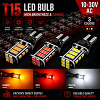 Ampoule LED T15 W16W Super Lumineuse CNABUS 921 30SMD 3020 pour Feu de Recul de Voiture, Non Polarisée 10V-30V, Sans Erreur, Couleur Blanche