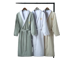 Peignoir de bain en gabardine double couche de qualité supérieure pour hôtel 5 étoiles, broderie personnalisée du logo, col châle