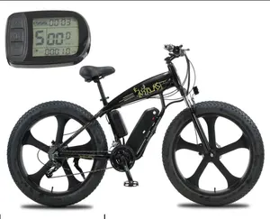 알루미늄 크루저 자전거 벨트 구동 중반 모터 1000W 지방 타이어 스노우 전기 자전거 산악 전자 자전거 판매