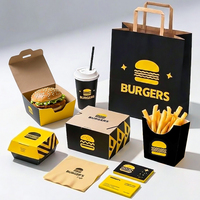 Caja de Papel para Empacar Comida para Llevar con Logotipo Personalizado, Apta para Alimentos, para Restaurante, para Hot Dogs, Pollo Frito, Hamburguesas