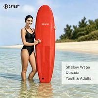 Planche de surf longboard portable et durable, sans gonflement, pour jeunes et adultes, idéale pour la plage, les eaux peu profondes et les sports nautiques en piscine