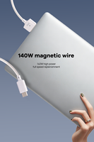Cable Magnético USB-C de Alta Potencia de 2 Metros, 140W PD 3.1 5A, Conductor de Cobre Puro Trenzado TPE, Conector de Aleación de Zinc, Accesorio para Portátil