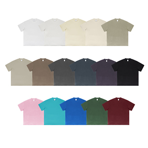 T-shirt Boxy lourd pour hommes, logo personnalisé de luxe, col rond vierge surdimensionné 100% coton - Product Image 2