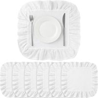 Set de table carré à volants personnalisé en coton pour la cuisine, la salle à manger, la maison, les fêtes et la décoration de table
