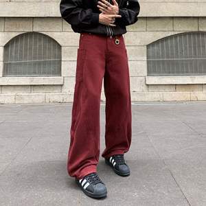 Pantalones <span class=keywords><strong>Cargo</strong></span> Negros de Mezclilla de Alta Calidad, Estilo Holgado y Duradero, para Hombre y <span class=keywords><strong>Mujer</strong></span> - Product Image 4