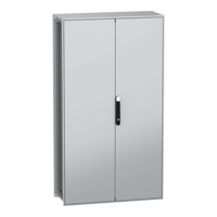 NSYSFN1810402DP Armoire de sol à 2 portes, acier galvanisé, IP55, gris, noir, 1000mm x 400mm 1800mm, série PanelSeT SFN