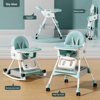 Chaise haute pour bébé en vente chaude, chaise coulissante, pliable, portable, design moderne et sécurisé pour la cuisine, la salle à manger, l'extérieur, l'hôtel et l'école