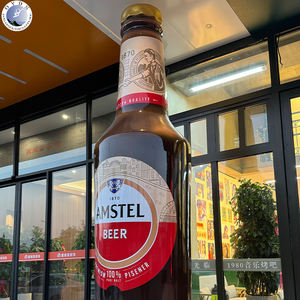 Escultura de Botella de <span class=keywords><strong>Cerveza</strong></span> Gigante de Fibra de Vidrio OEM/ODM, Exhibición Comercial Personalizada, Resistente al Agua y a los Rayos UV, para Decoración de Bares y Restaurantes - Product Image 2