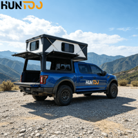 Capot de camping-car surélevé Huntoo pour les voyages en overlanding, coque de camping-car coulissante pour les aventures de camping en week-end et les voyages.