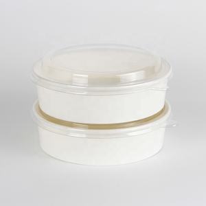 Tigela descartável de salada de papel de 26oz, 750ml com tampas transparentes para animais de estimação - Product Image 4