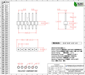 connectoraccessoires Originele fabrieksconnector met 2,0 mm pitch, enkele rij, rechte pinstripconnector, compatibel met JST XH - Product Image 2