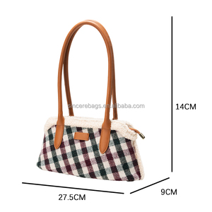 Bolso de hombro/bandolera informal retro portátil para mujer, invierno 2025, nuevo, versátil, a cuadros, con combinación de colores. - Product Image 6