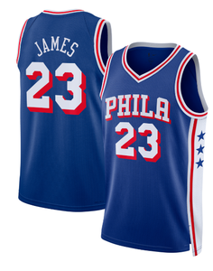 Camiseta de Baloncesto Oficial Estilo Philadelphia Negra Premium - Paul George # Jersey Premium 8 JAMES para el Día del Partido - Product Image 1