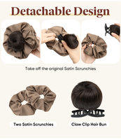 Moño de pelo al por mayor con pinza elegante y gomas para el pelo, postizo sintético elegante para moño, donut, chignon o cola de caballo