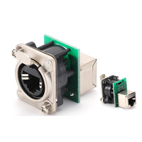 Conector RJ45 DIN Macho/Hembra Ethernet Profinet Cat 5e/Cat 6 10A IP55 Impermeable Industrial, Adaptador de Montaje en Panel de Pared