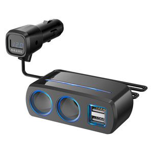 ที่จุดบุหรี่ในรถยนต์แบบสองช่องเสียบ USB ยี่ห้อ Shunwei, ที่ชาร์จในรถยนต์แบบหนึ่งต่อสอง, ซ็อกเก็ตอเนกประสงค์สำหรับรถยนต์ - Product Image 1