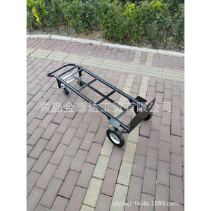 Carretilla Plegable de Cuatro Ruedas de Acero Desmontable, Carro de Carga Industrial con Recubrimiento de Polvo Negro - Product Image 3