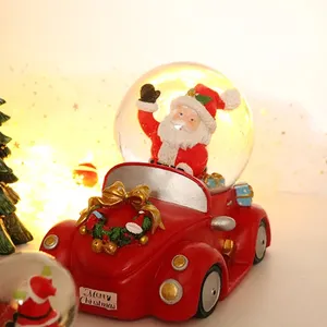 スノーボールメーカー卸売レジンクラフト雪ガラスボールカスタムクリスマスハロウィーン装飾車スノーグローブ