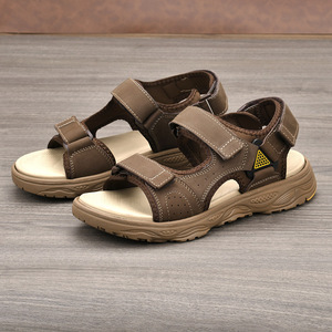 Sandalias Planas de Verano para Hombre, Diseño Sólido, Punta Abierta, Parte Superior de PU, Suela de EVA, Transpirables, Casuales, para Uso en Exteriores - Product Image 2