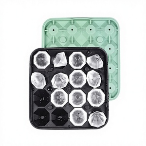 ถาดน้ำแข็งซิลิโคนรูปเพชรแบบขายส่ง ใช้ซ้ำได้ 16 ช่อง ยืดหยุ่นได้ เกรดอาหาร ปลอดภัยสำหรับเครื่องล้างจาน ปราศจากสาร BPA - Product Image 3