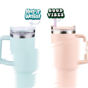 Juego de Adornos de Silicona <span class=keywords><strong>para</strong></span> Pajitas con Frases Positivas, Decoración Motivacional <span class=keywords><strong>para</strong></span> Vasos y Uso Diario, a Prueba de Polvo - Product Image 3
