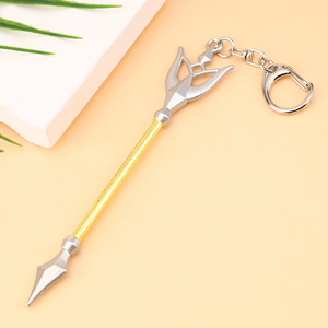 5 designs Anime Funeral Fleuret Weapons Model Carabiner Keychain Self Defense Keychain Philen Magic Staff Pendant Small Gift - Product Image 6