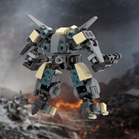 Conception créative compatible avec les blocs de construction en plastique à petites particules pour enfants de 8 à 13 ans, armure de combattant cool, robot militaire