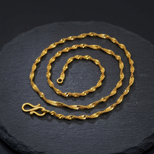 Collar de Cadena Singapur Trenzada Chapada en Oro Micro de 14K, 18K y 24K al por Mayor, Diseño de Cadena Moderno, Collares de Cadena de Moda, Cadena de Latón - Product Image 3