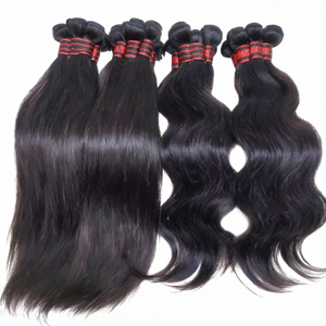 Extensiones de Cabello Humano Virgen Brasileño en Paquetes, Doble Trama a Máquina, Cabello Negro Natural para Mujeres Negras - Product Image 1