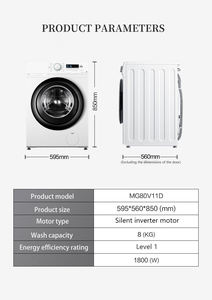 Sèche-linge tout-en-un en plastique de 8 kg, tambour en acier inoxydable, conversion de fréquence automatique, efficacité énergétique de classe 1, sèche-linge pour hôtel - Product Image 5