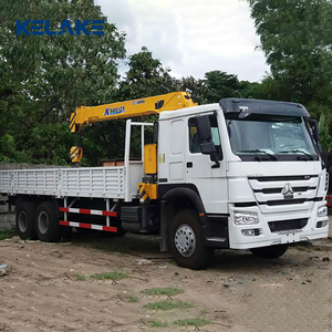 Venta al por mayor de camiones de carga Sinotruk Howo 8x4 con motor diésel, 10 toneladas, grúa de brazo recto Sqs300m, transmisión automática, Euro 3, nuevos, chinos - Product Image 4